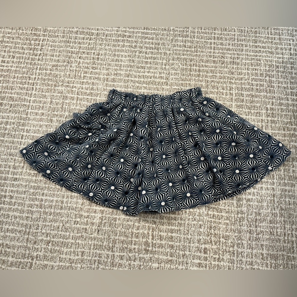 Navy Pleated Skater Mini Skirt by FREE PEOPLE Sz M